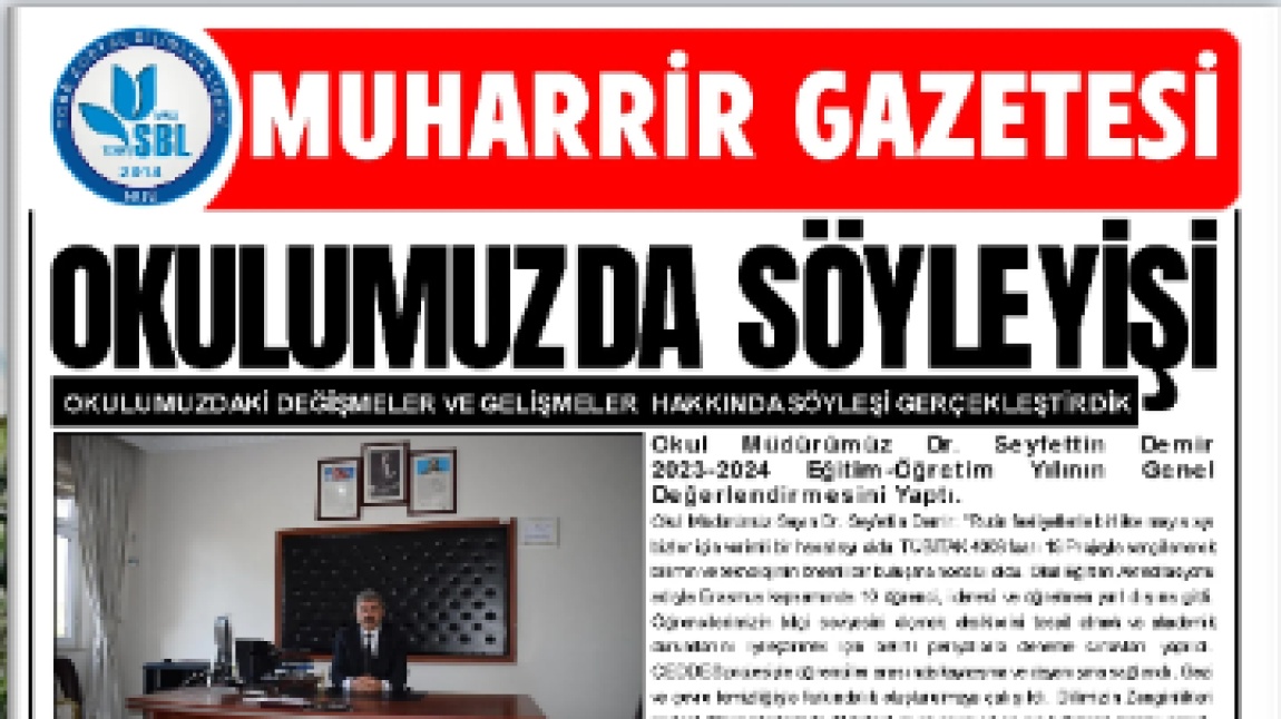 OKULUMUZUN GAZETESİ ÇIKTI